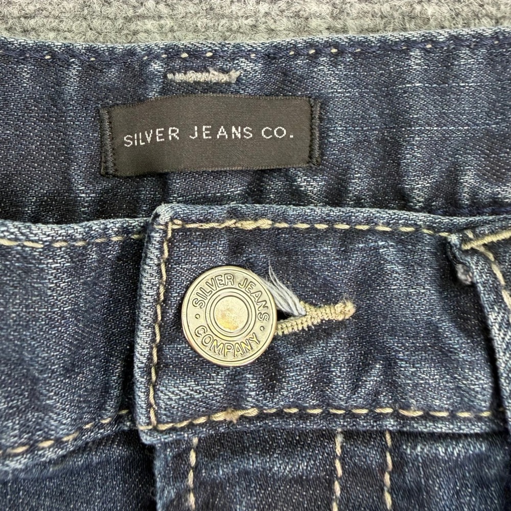 Silver Jeans Mens 33x32 (Fits 34x31) Dark Wash Zac Relaxed Straight Denim - Picture 2 of 15
